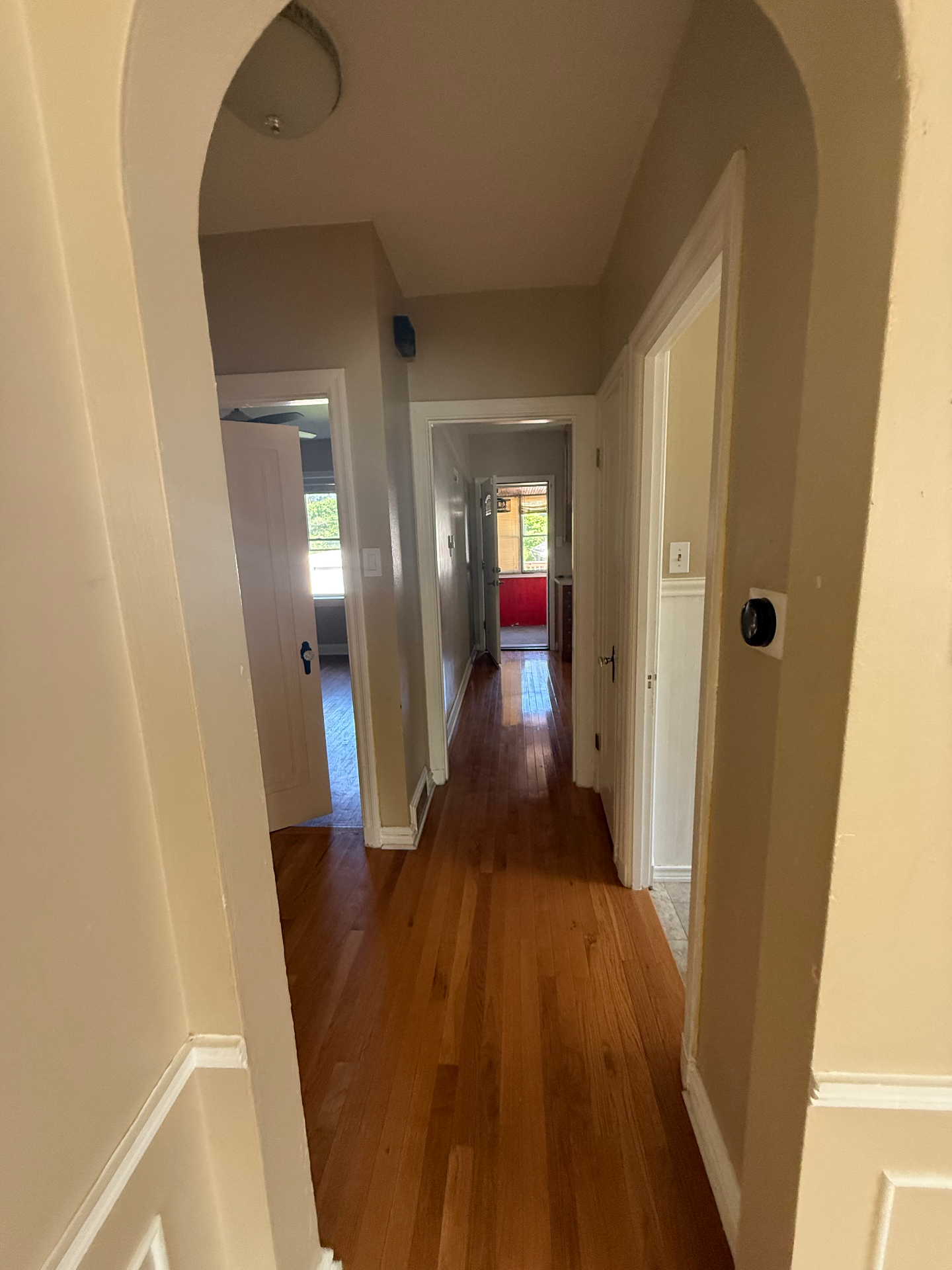 Arched hallway off the dining room